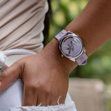 Buy Shop Michael Kors Janelle Three Hand Purple Dial Purple Rubber Strap Watch For Women - MK7143 USA Online