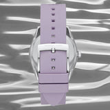 Buy Shop Michael Kors Janelle Three Hand Purple Dial Purple Rubber Strap Watch For Women - MK7143 USA Online