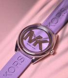 Buy Shop Michael Kors Janelle Three Hand Purple Dial Purple Rubber Strap Watch For Women - MK7143 USA Online