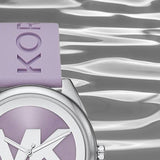 Buy Shop Michael Kors Janelle Three Hand Purple Dial Purple Rubber Strap Watch For Women - MK7143 USA Online