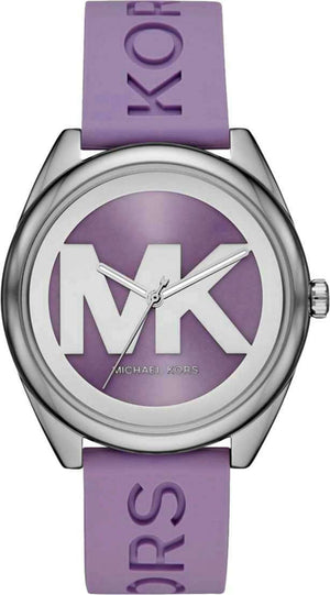 Buy Shop Michael Kors Janelle Three Hand Purple Dial Purple Rubber Strap Watch For Women - MK7143 USA Online