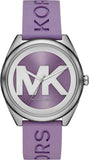 Buy Shop Michael Kors Janelle Three Hand Purple Dial Purple Rubber Strap Watch For Women - MK7143 USA Online