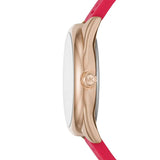 Buy Shop Michael Kors Janelle Three Hand Red Dial Red Rubber Strap Watch For Women - MK7142 USA Online