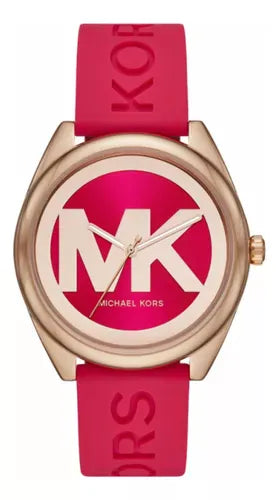 Buy Shop Michael Kors Janelle Three Hand Red Dial Red Rubber Strap Watch For Women - MK7142 USA Online