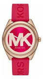 Buy Shop Michael Kors Janelle Three Hand Red Dial Red Rubber Strap Watch For Women - MK7142 USA Online
