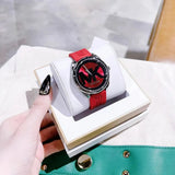 Buy Shop Michael Kors Janelle Three Hand Red Dial Red Rubber Strap Watch For Women - MK7144 USA Online