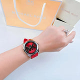 Buy Shop Michael Kors Janelle Three Hand Red Dial Red Rubber Strap Watch For Women - MK7144 USA Online