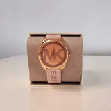 Buy Shop Michael Kors Janelle Three Hand Rose Gold Dial Pink Rubber Strap Watch For Women - MK7139 USA Online