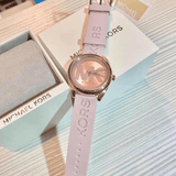 Buy Shop Michael Kors Janelle Three Hand Rose Gold Dial Pink Rubber Strap Watch For Women - MK7139 USA Online