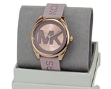Buy Shop Michael Kors Janelle Three Hand Rose Gold Dial Pink Rubber Strap Watch For Women - MK7139 USA Online