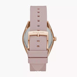 Buy Shop Michael Kors Janelle Three Hand Rose Gold Dial Pink Rubber Strap Watch For Women - MK7139 USA Online