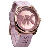 Buy Shop Michael Kors Janelle Three Hand Rose Gold Dial Pink Rubber Strap Watch For Women - MK7139 USA Online