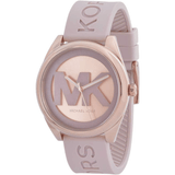 Buy Shop Michael Kors Janelle Three Hand Rose Gold Dial Pink Rubber Strap Watch For Women - MK7139 USA Online