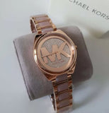 Buy Shop Michael Kors Janelle Three Hand Rose Gold Dial Two Tone Steel Strap Watch For Women - MK7089 USA Online