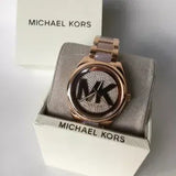 Buy Shop Michael Kors Janelle Three Hand Rose Gold Dial Two Tone Steel Strap Watch For Women - MK7089 USA Online