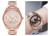 Buy Shop Michael Kors Janelle Three Hand Rose Gold Dial Two Tone Steel Strap Watch For Women - MK7089 USA Online