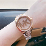 Buy Shop Michael Kors Janelle Three Hand Rose Gold Dial Two Tone Steel Strap Watch For Women - MK7089 USA Online