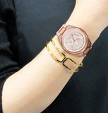 Buy Shop Michael Kors Janelle Three Hand Rose Gold Dial Two Tone Steel Strap Watch For Women - MK7089 USA Online
