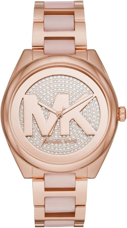 Buy Shop Michael Kors Janelle Three Hand Rose Gold Dial Two Tone Steel Strap Watch For Women - MK7089 USA Online