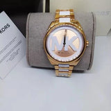 Buy Shop Michael Kors Janelle Three Hand Rose Gold Dial Two Tone Steel Strap Watch For Women - MK7134 USA Online