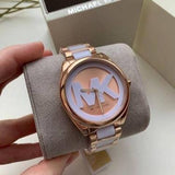 Buy Shop Michael Kors Janelle Three Hand Rose Gold Dial Two Tone Steel Strap Watch For Women - MK7134 USA Online