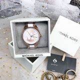 Buy Shop Michael Kors Janelle Three Hand Rose Gold Dial Two Tone Steel Strap Watch For Women - MK7134 USA Online
