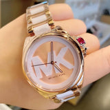 Buy Shop Michael Kors Janelle Three Hand Rose Gold Dial Two Tone Steel Strap Watch For Women - MK7134 USA Online