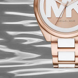 Buy Shop Michael Kors Janelle Three Hand Rose Gold Dial Two Tone Steel Strap Watch For Women - MK7134 USA Online