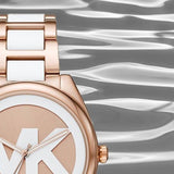 Buy Shop Michael Kors Janelle Three Hand Rose Gold Dial Two Tone Steel Strap Watch For Women - MK7134 USA Online
