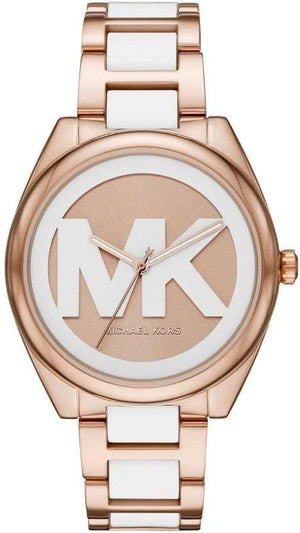 Buy Shop Michael Kors Janelle Three Hand Rose Gold Dial Two Tone Steel Strap Watch For Women - MK7134 USA Online