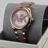 Buy Shop Michael Kors Janelle Three Hand Rose Gold Dial Two Tone Steel Strap Watch For Women - MK7135 USA Online
