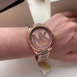 Buy Shop Michael Kors Janelle Three Hand Rose Gold Dial Two Tone Steel Strap Watch For Women - MK7135 USA Online