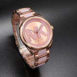 Buy Shop Michael Kors Janelle Three Hand Rose Gold Dial Two Tone Steel Strap Watch For Women - MK7135 USA Online