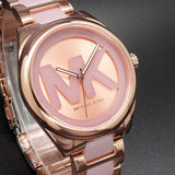 Buy Shop Michael Kors Janelle Three Hand Rose Gold Dial Two Tone Steel Strap Watch For Women - MK7135 USA Online