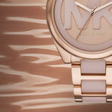 Buy Shop Michael Kors Janelle Three Hand Rose Gold Dial Two Tone Steel Strap Watch For Women - MK7135 USA Online