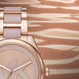 Buy Shop Michael Kors Janelle Three Hand Rose Gold Dial Two Tone Steel Strap Watch For Women - MK7135 USA Online