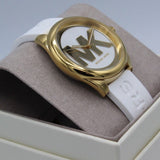 Buy Shop Michael Kors Janelle Three Hand Silver Dial White Rubber Strap Watch For Women - MK7141 USA Online