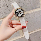 Buy Shop Michael Kors Janelle Three Hand Silver Dial White Rubber Strap Watch For Women - MK7141 USA Online