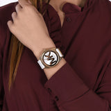 Buy Shop Michael Kors Janelle Three Hand Silver Dial White Rubber Strap Watch For Women - MK7141 USA Online