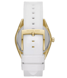 Buy Shop Michael Kors Janelle Three Hand Silver Dial White Rubber Strap Watch For Women - MK7141 USA Online