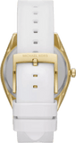 Buy Shop Michael Kors Janelle Three Hand Silver Dial White Rubber Strap Watch For Women - MK7141 USA Online