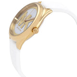 Buy Shop Michael Kors Janelle Three Hand Silver Dial White Rubber Strap Watch For Women - MK7141 USA Online