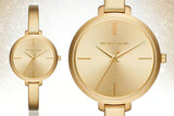 Buy Shop Michael Kors Jaryn Analog Quartz Gold Dial Gold Steel Strap Watch For Women - MK3546 USA Online