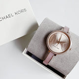 Buy Shop Michael Kors Jaryn Analog Rose Gold Dial Pink Steel Strap Watch For Women - MK4545 USA Online