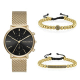 Buy Shop Michael Kors Jaryn Black Dial Gold Steel Strap Watch for Men - MK8503 USA Online
