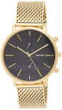 Buy Shop Michael Kors Jaryn Black Dial Gold Steel Strap Watch for Men - MK8503 USA Online