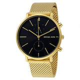 Buy Shop Michael Kors Jaryn Black Dial Gold Steel Strap Watch for Men - MK8503 USA Online