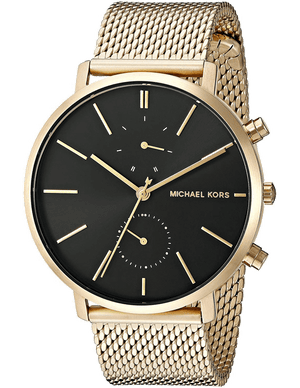Buy Shop Michael Kors Jaryn Black Dial Gold Steel Strap Watch for Men - MK8503 USA Online