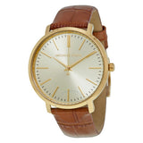 Buy Shop Michael Kors Jaryn Quartz Gold Dial Brown Leather Strap Watch For Women - MK2496 USA Online