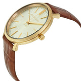 Buy Shop Michael Kors Jaryn Quartz Gold Dial Brown Leather Strap Watch For Women - MK2496 USA Online